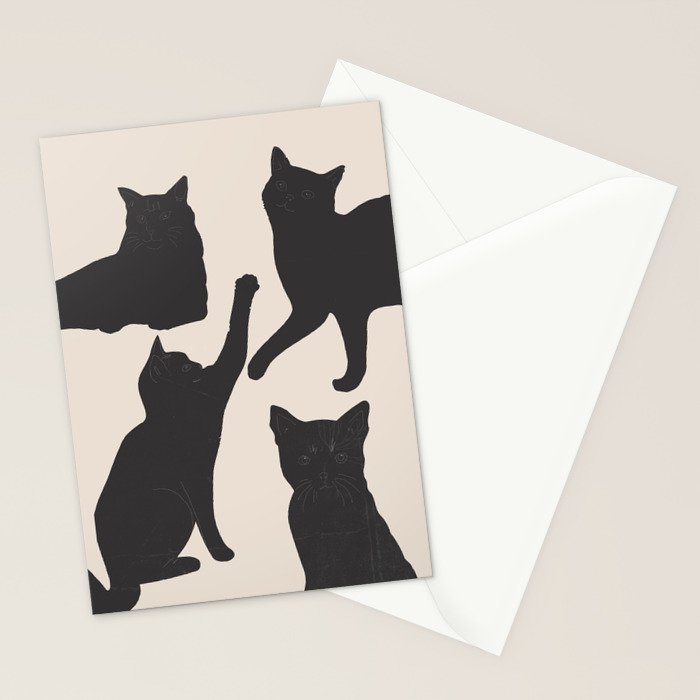 The Abstract Black Cats Stationery Card Gallery Image 2