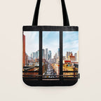 New York City Window Panoramic Tote Bag Gallery Image 1
