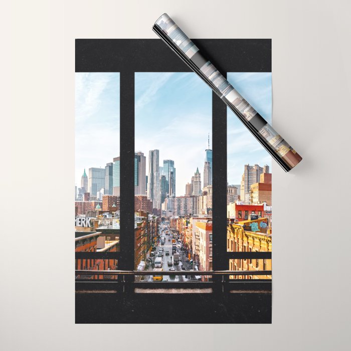 New York City Window Panoramic Wrapping Paper Gallery Image 1