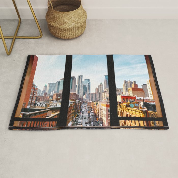 New York City Window Panoramic Rug Gallery Image 1
