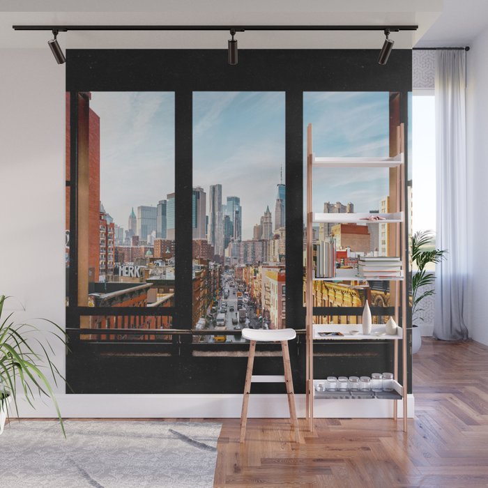 New York City Window Panoramic Wall Mural Gallery Image 1