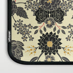 Gray, Black, Cream, Yellow & Red Sophisticated Floral Pattern Laptop Sleeve Gallery Image 3