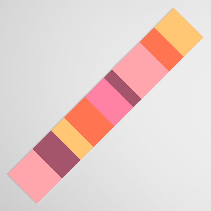 Retro Modern Vertical Stripe Pattern Pink Orange Yellow Purple  Table Runner Gallery Image 3