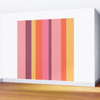 Retro Modern Vertical Stripe Pattern Pink Orange Yellow Purple  Wall Mural Gallery Image 2