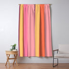 Retro Modern Vertical Stripe Pattern Pink Orange Yellow Purple  Window Curtain Gallery Image 5