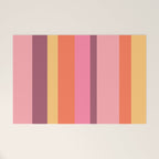 Retro Modern Vertical Stripe Pattern Pink Orange Yellow Purple  Welcome Mat Gallery Image 1