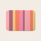 Retro Modern Vertical Stripe Pattern Pink Orange Yellow Purple  Bath Mat Gallery Image 1