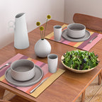 Retro Modern Vertical Stripe Pattern Pink Orange Yellow Purple  Placemat Gallery Image 2