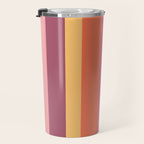 Retro Modern Vertical Stripe Pattern Pink Orange Yellow Purple  Travel Mug Gallery Image 3