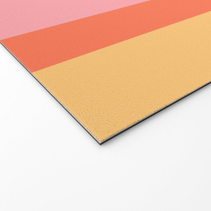 Retro Modern Vertical Stripe Pattern Pink Orange Yellow Purple  Welcome Mat Gallery Image 2