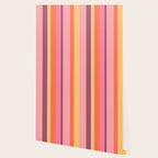 Retro Modern Vertical Stripe Pattern Pink Orange Yellow Purple  Wallpaper Gallery Image 2
