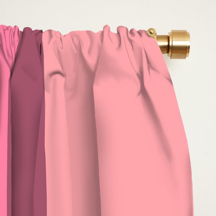 Retro Modern Vertical Stripe Pattern Pink Orange Yellow Purple  Window Curtain Gallery Image 2