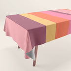 Retro Modern Vertical Stripe Pattern Pink Orange Yellow Purple  Tablecloth Gallery Image 1