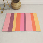 Retro Modern Vertical Stripe Pattern Pink Orange Yellow Purple  Rug Gallery Image 1