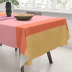 Retro Modern Vertical Stripe Pattern Pink Orange Yellow Purple  Tablecloth Gallery Image 3