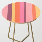Retro Modern Vertical Stripe Pattern Pink Orange Yellow Purple  Side Table Gallery Image 2