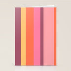 Retro Modern Vertical Stripe Pattern Pink Orange Yellow Purple  Stationery Card Gallery Image 2