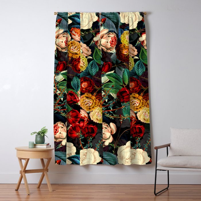 Night Botanical Forest Window Curtain Gallery Image 5