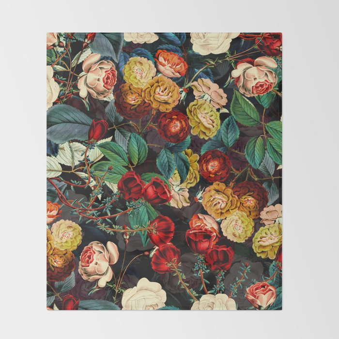 Night Botanical Forest Throw Blanket Gallery Image 2