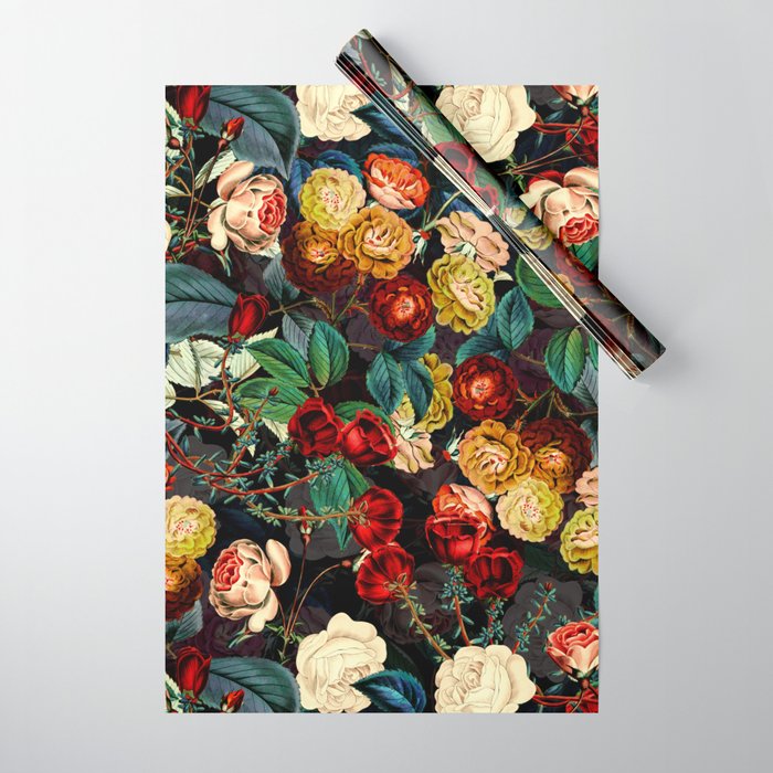 Night Botanical Forest Wrapping Paper Gallery Image 1