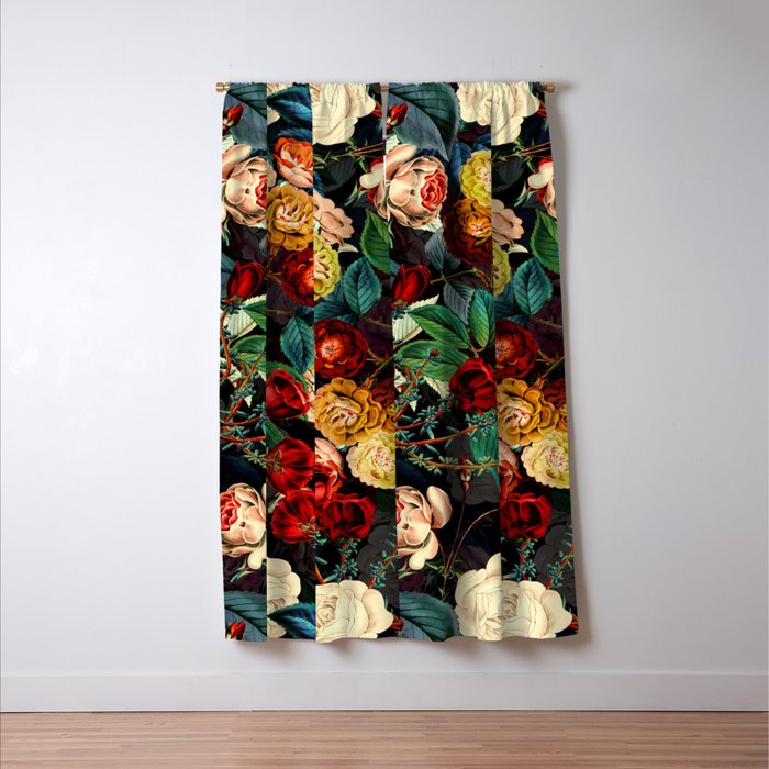 Night Botanical Forest Window Curtain Gallery Image 3