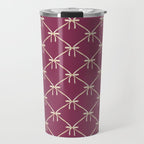 Bows & Ribbons Pattern XXXIII Plum Purple Travel Mug Gallery Image 1