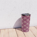 Bows & Ribbons Pattern XXXIII Plum Purple Travel Mug Gallery Image 4