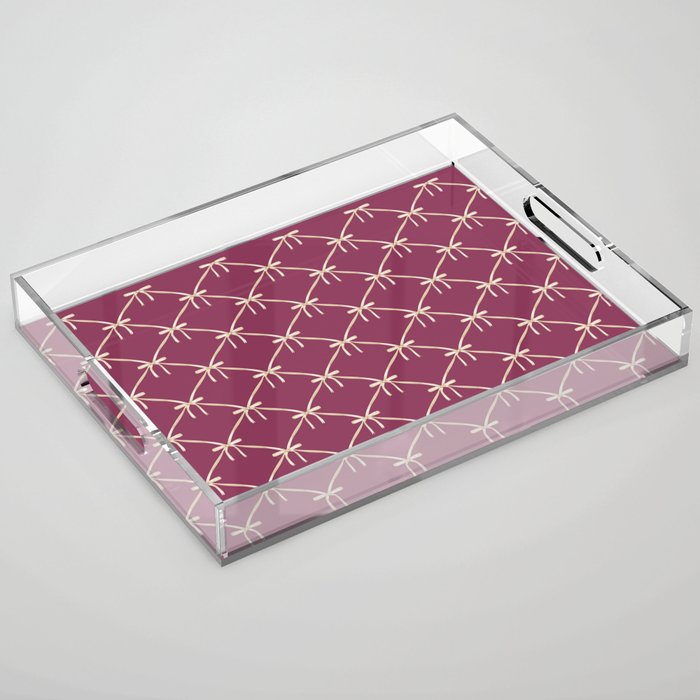 Bows & Ribbons Pattern XXXIII Plum Purple Acrylic Tray Gallery Image 1
