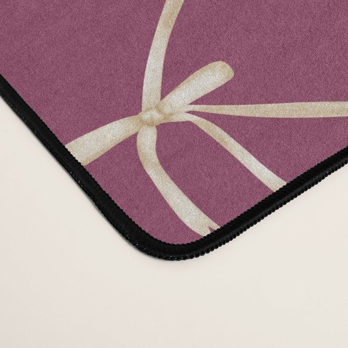 Bows & Ribbons Pattern XXXIII Plum Purple Desk Mat Gallery Image 4
