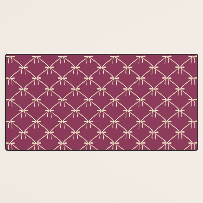 Bows & Ribbons Pattern XXXIII Plum Purple Desk Mat Gallery Image 3