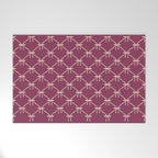 Bows & Ribbons Pattern XXXIII Plum Purple Welcome Mat Gallery Image 1