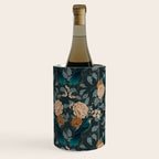 Spring Song - Dark Teal Birds and Floral Print Wine Chiller Gallery Image 3