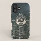 Mountains Compass Milky Way Woods Gold iPhone Case Gallery Image 1