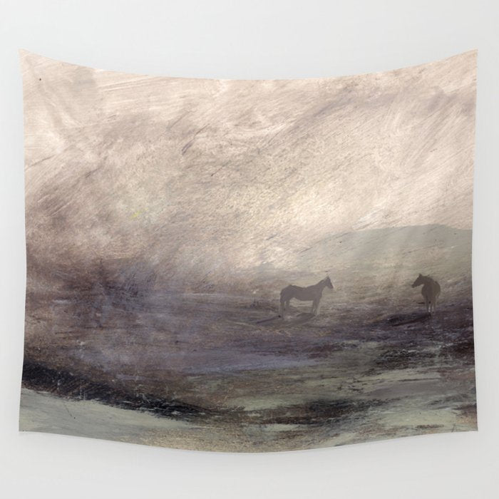 Two Horses Wall Tapestry Gallery Image 1
