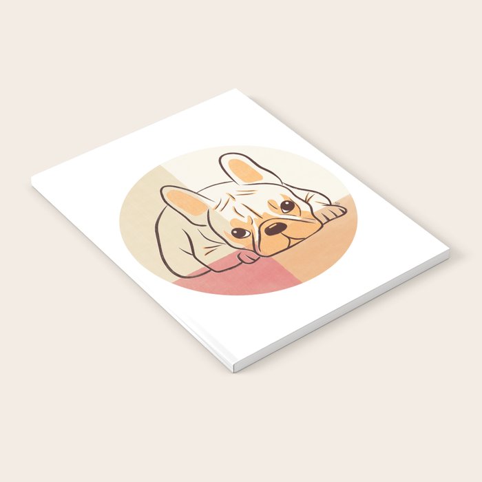 Adorable French Bulldog - Playful Dog Design in Neutral Tones Notebook Gallery Image 1