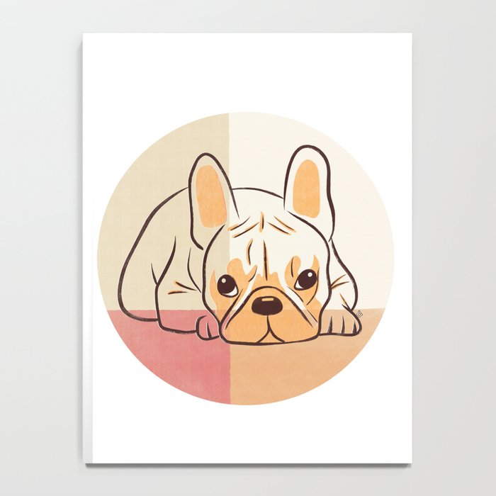 Adorable French Bulldog - Playful Dog Design in Neutral Tones Notebook Gallery Image 4