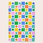 Colorful happy face checkered pattern art Cutting Board Gallery Image 1