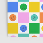 Colorful happy face checkered pattern art Poster Gallery Image 3