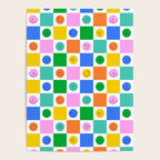 Colorful happy face checkered pattern art Poster Gallery Image 4