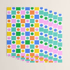 Colorful happy face checkered pattern art Wrapping Paper Gallery Image 3