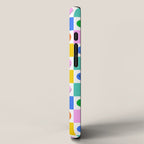 Colorful happy face checkered pattern art iPhone Case Gallery Image 2