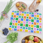 Colorful happy face checkered pattern art Cutting Board Gallery Image 2