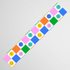 Colorful happy face checkered pattern art Table Runner Gallery Image 3