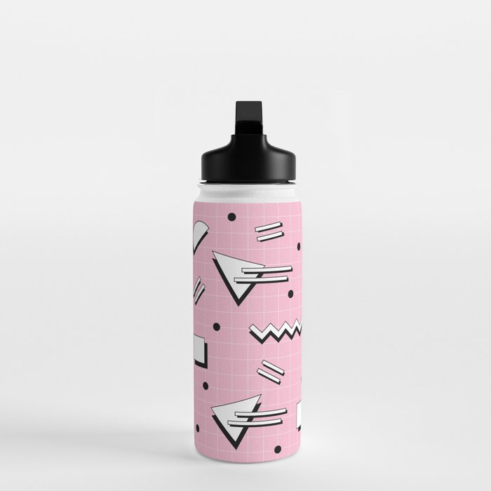 Memphis pattern 70 - 80s / 90s Retro Water Bottle Gallery Image 3