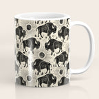 Bison - black and cream Coffee Mug Gallery Image 1