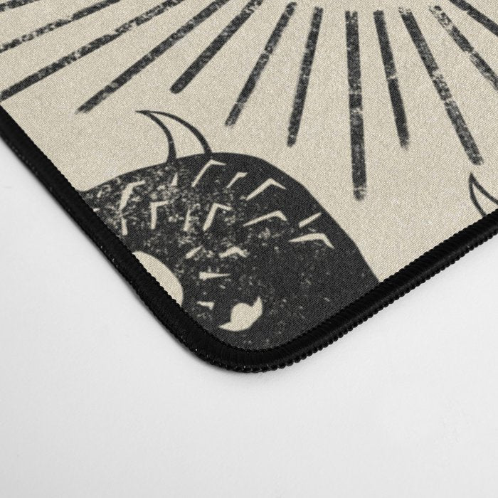 Bison - black and cream Desk Mat Gallery Image 4