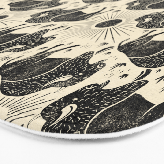 Bison - black and cream Bath Mat Gallery Image 3