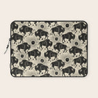 Bison - black and cream Laptop Sleeve Gallery Image 1