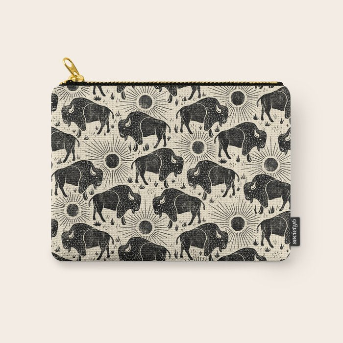 Bison - black and cream Carry All Pouch Gallery Image 1