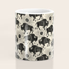 Bison - black and cream Coffee Mug Gallery Image 4